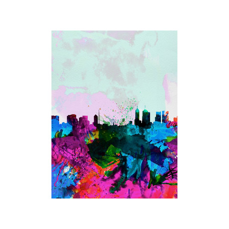 Melbourne Watercolor Skyline (15"W x 20"H)