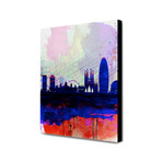 Barcelona Watercolor Skyline 2 (15"W x 20"H)