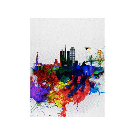 San Francisco Watercolor Skyline 1 (15"W x 20"H)