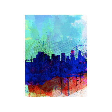 Portland Watercolor Skyline (15"W x 20"H)