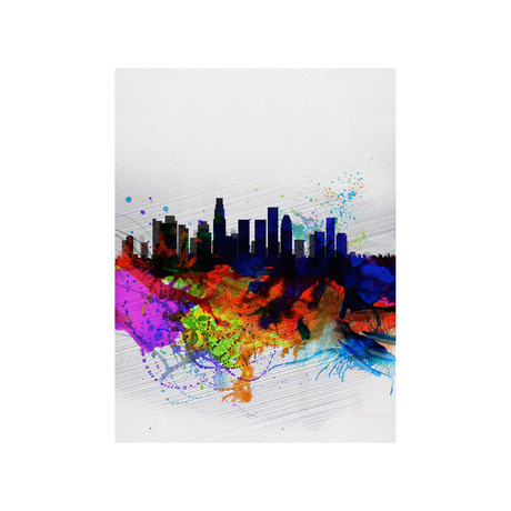 Los Angeles  Watercolor Skyline 2 (15"W x 20"H)