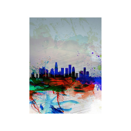 Los Angeles  Watercolor Skyline 1 (15"W x 20"H)