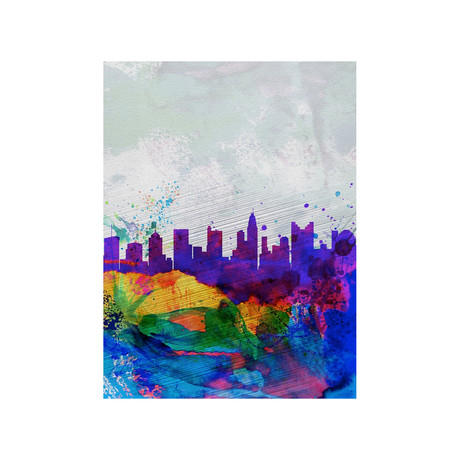 Columbus Watercolor Skyline (15"W x 20"H)