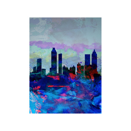 Atlanta Watercolor Skyline (15"W x 20"H)