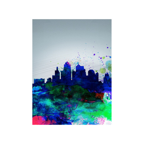 Kansas City Watercolor Skyline (15"W x 20"H)