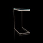 Armavi Table (Silver Frame + Clear Glass)