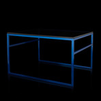 Enzo Table (Silver Frame + Clear Glass)