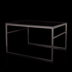 Enzo Table (Silver Frame + Clear Glass)