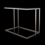 Luciano Table (Silver Frame + Clear Glass)