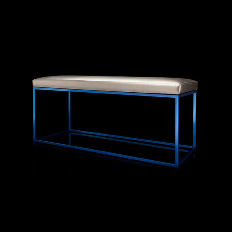 Massimo  Bench // Fabric (Blue Frame + Brushed Cushion)