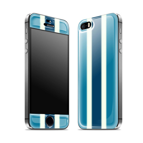 Glow Gel Skin for iPhone 5/5S // Striped Blue