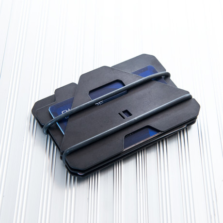 A3 Aluminum Plate Wallet // Black Hardcoat Anodized