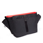 Medium Zero Messenger Bag with 13” Laptop Sleeve (Cordura Black / Xpac Red)