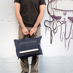 Velo Briefcase (Waxed Canvas Navy / Xpac Black)