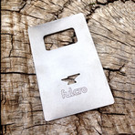 Minimalist Bottle Opener // Fulcro - Credit-Card Sized // St. Steel