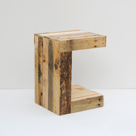 Modern Reclaimed C Side Table (Natural Finish)