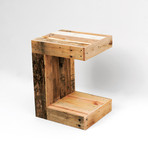 Modern Reclaimed C Side Table (Natural Finish)
