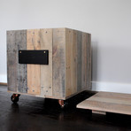 Reclaimed Side Table on Casters