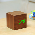 Cube Click Clock // Walnut (Red LED)