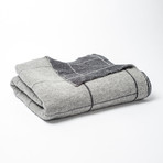 Double Faced Square Pattern Cashmere Blend Throw