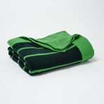 Cashmere Blend Throw // Striped (Forest + Rosemary Green)