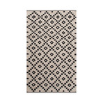 Flat-Weave Durable Wool // Ivory-Black (5' x 8')