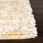 Handmade Textured Wool Shag // Yellow (2' x 3')