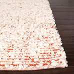 Handmade Textured Wool Shag // Orange (2' x 3')