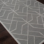 Hand-Tufted Looped & Cut Wool // Gray & Ivory