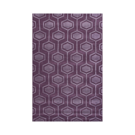 Hand-Tufted Looped & Cut Wool // Purple (5' x 8')