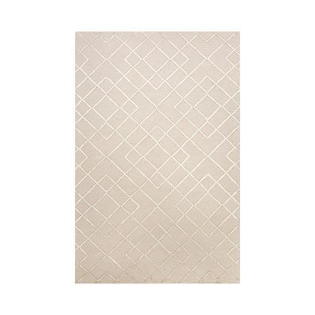 Hand-Tufted Textured Wool // Art Silk Ivory White (2" x 3")