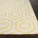 Hand-Tufted Looped & Cut Wool // Yellow (5' x 8')