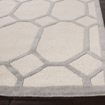 Hand-Tufted Looped & Cut Wool//  Ivory & Gray (5' x 8')