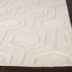 Hand-Tufted Looped & Cut Wool // White (5' x 8')