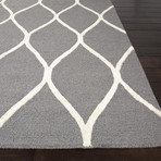 Hand-Tufted Looped & Cut Wool // Tear Drop Gray (8' x 10')