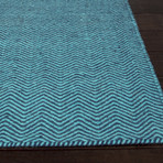 Flat-Weave Soft Hand Wool // Water Blue (5' x 8')