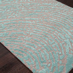 Hand-Tufted Lustrous Finish Wool // Art Silk Turquoise (5' x 8')