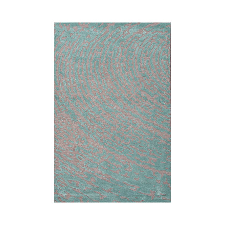 Hand-Tufted Lustrous Finish Wool // Art Silk Turquoise (5' x 8')