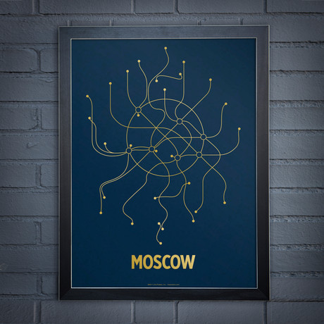 Moscow Screen Print (Navy + Gold)