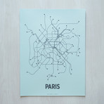 Paris Screen Print (Light Blue + Dark Gray)