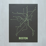 Boston Screen Print (Brown + Lime)