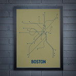Boston Screen Print (Brown + Lime)