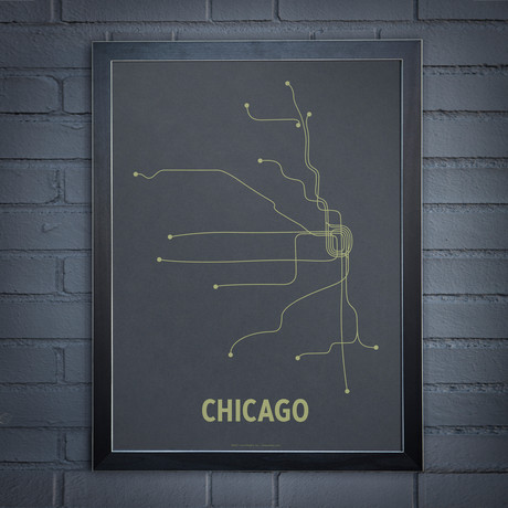 Chicago Screen Print (Dark Gray + Yellow)