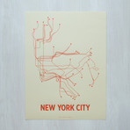 NYC Screen Print (Cement + Orange)