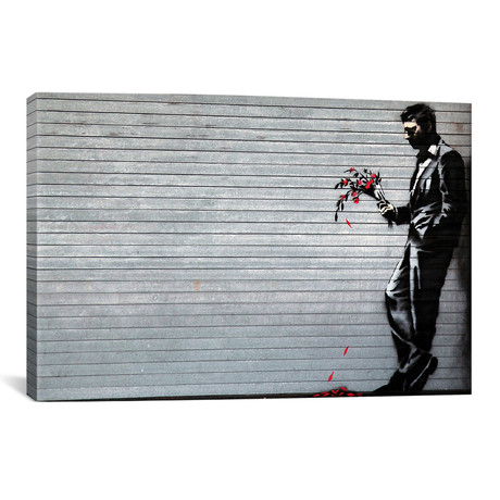 Waiting in Vain at the Door of the Club // Banksy (18"W x 26"H x 0.75"D)