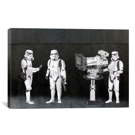Stormtroopers Filming Oscars // Canvas Print (26"L  x 18"W)