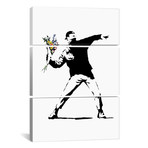 Rage, Flower Thrower // Banksy (26"H x 18"W x 0.75"D)