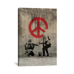 Soldiers Painting Peace // Banksy (26"W x 18"H x 0.75"D)