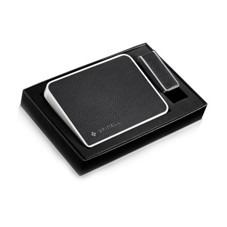 Brinell Bundle // 1000GB External + 8GB Flash Drive (Leather Black)