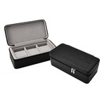 Leatherette 3-Slot Zipper Travel Case (Black)